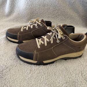 L.L. BEAN Leather Shoes Mens 9 Brown Traverse Trail Low Top Lace Up Hiking